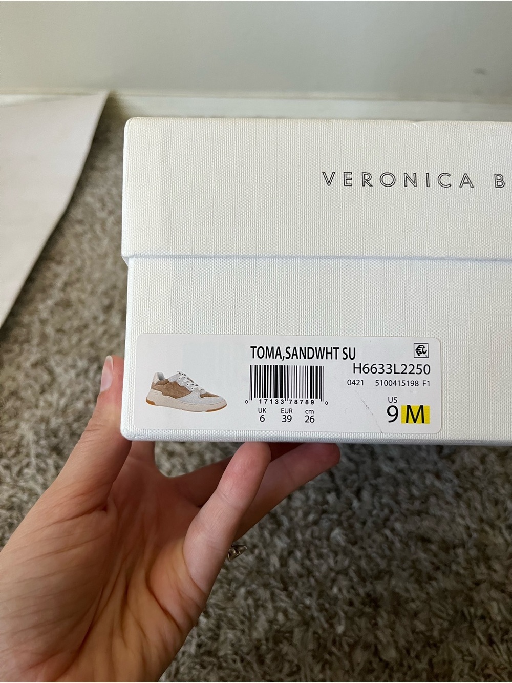 Veronica Beard Toma Suede Sneaker in Sand & White Women's Size 9 - Picture 11 of 16